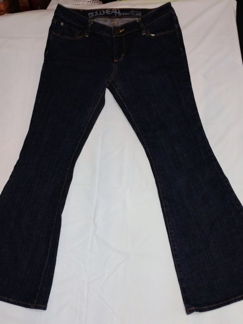 Y2K vintage Bullhead Denim Co. Newport Skinny Flare Jeans - Dark Wash Size 11R